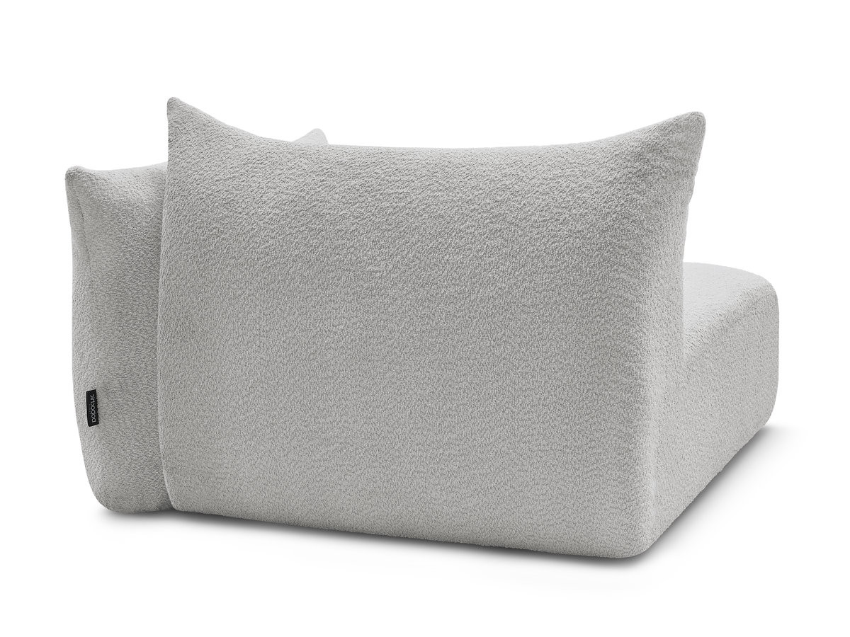 Bobochic Azra Sofamodul 2-Sitzer 143 × 112 cm Bouclé-Stoff Hellgrau Ecke links