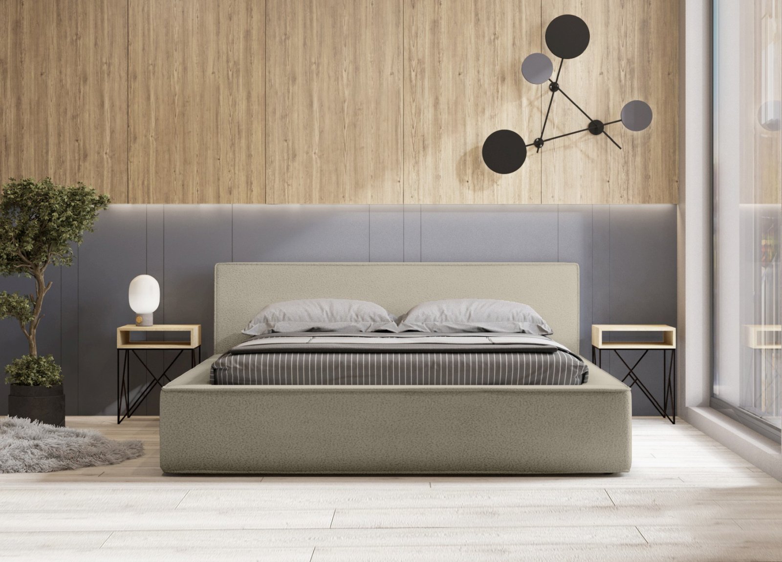 Polsterbett Delano Boucle 140x200 mit Metallrahmen Now Or Never 06