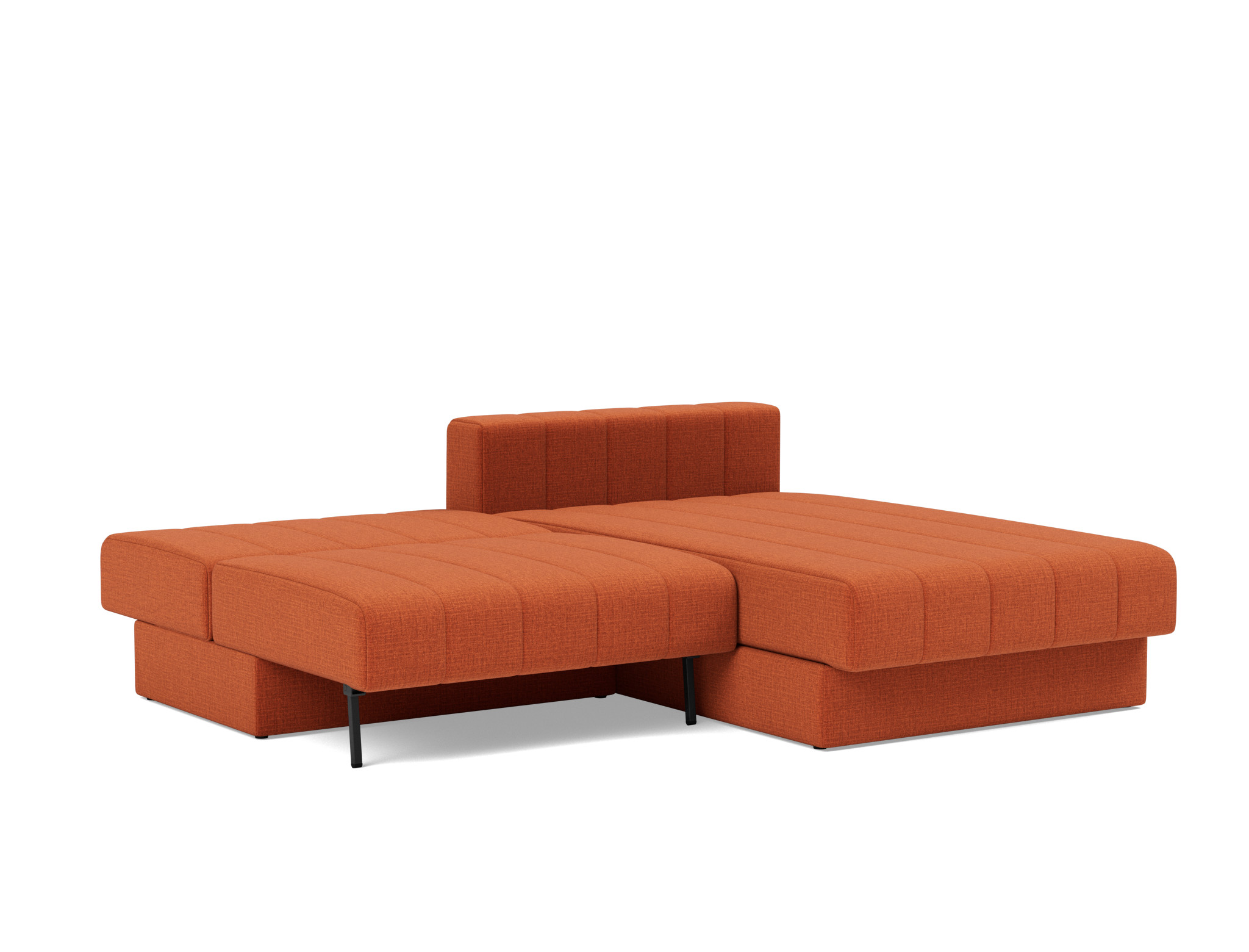 Schlafsofa Akello mit Chaiselongue Chenille Esina 412-Rust-Orange