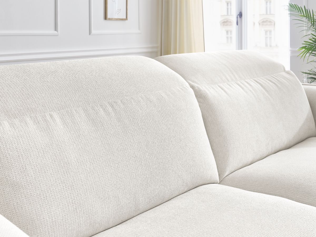 Bobochic Achille Schlafsofa 3-Sitzer Melange-Stoff Weiß, Liegefläche 160 × 200 cm