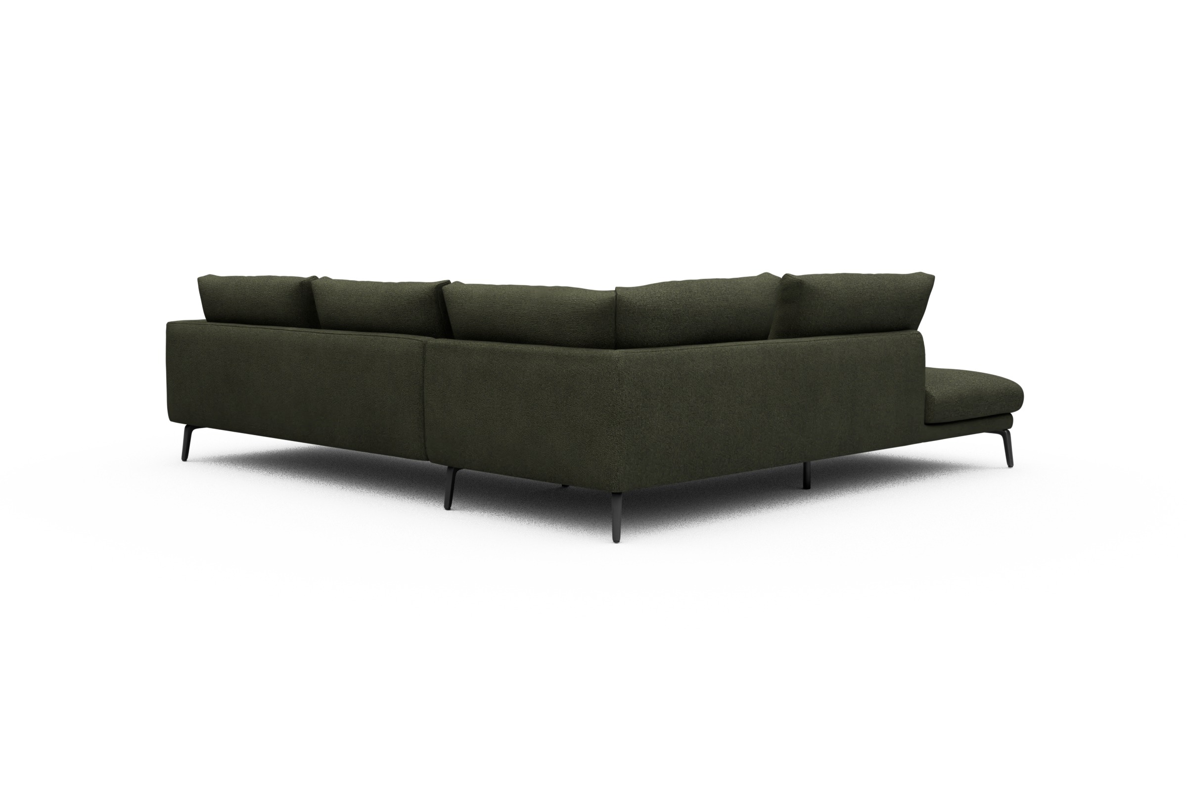 Ecksofa Karl Relax-Ecke links mit 2,5-Sitzer Boucle-Forest-Green