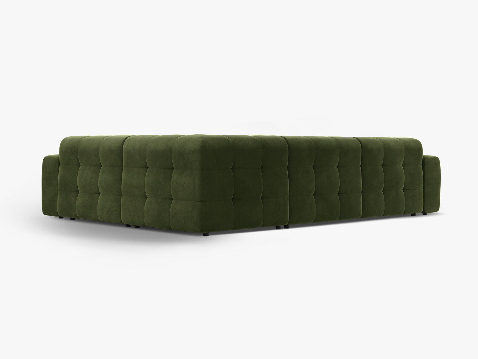 Micadoni Ecksofa Kendal 6-Sitzer Rechts Samt Armeegrün