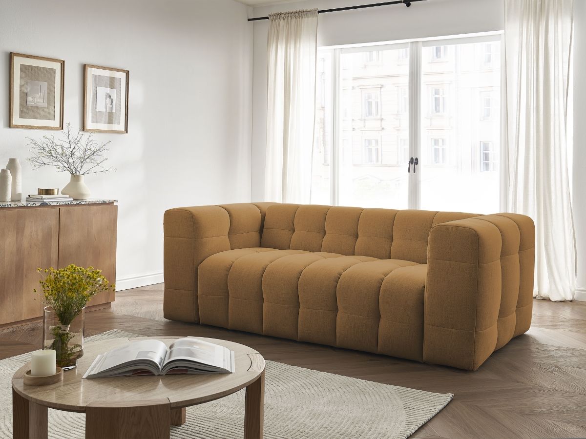 Bobochic Cloud Schlafsofa 3-Sitzer Stoff Gelb