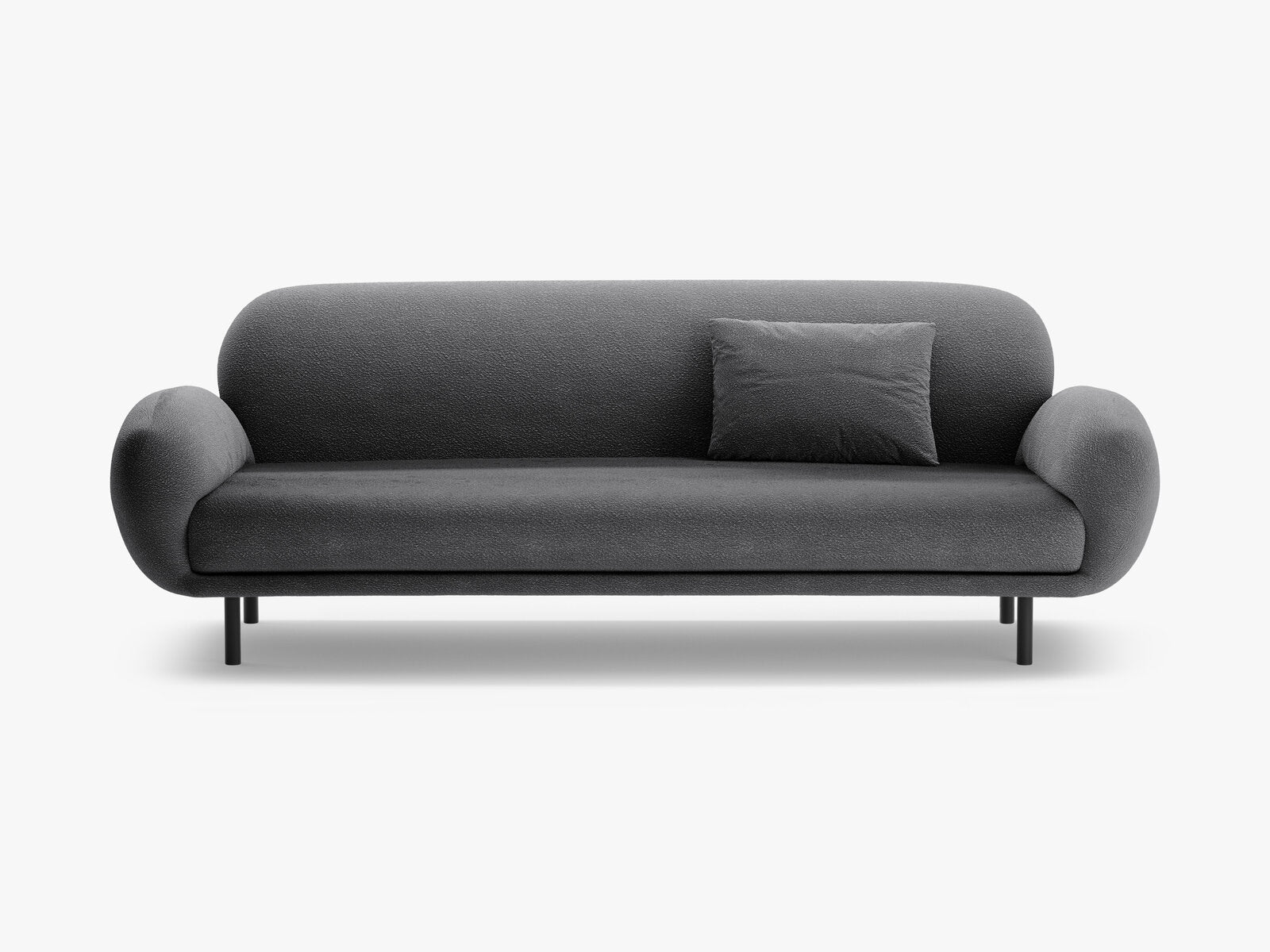 Micadoni Sofa Poppy 3-Sitzer Boucle Baloo Dunkelgrau
