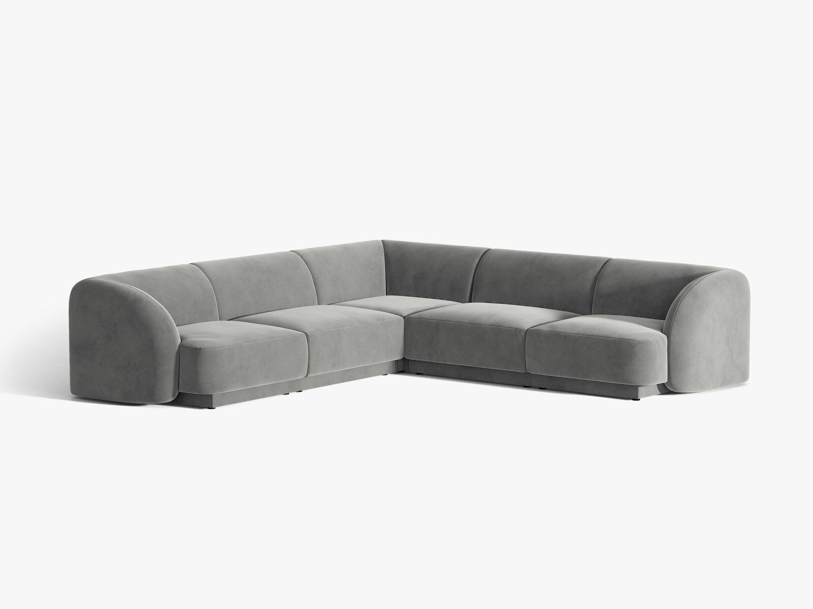 Micadoni 5-Sitzer Symmetrisches Ecksofa Miley Samt Venus Hellgrau