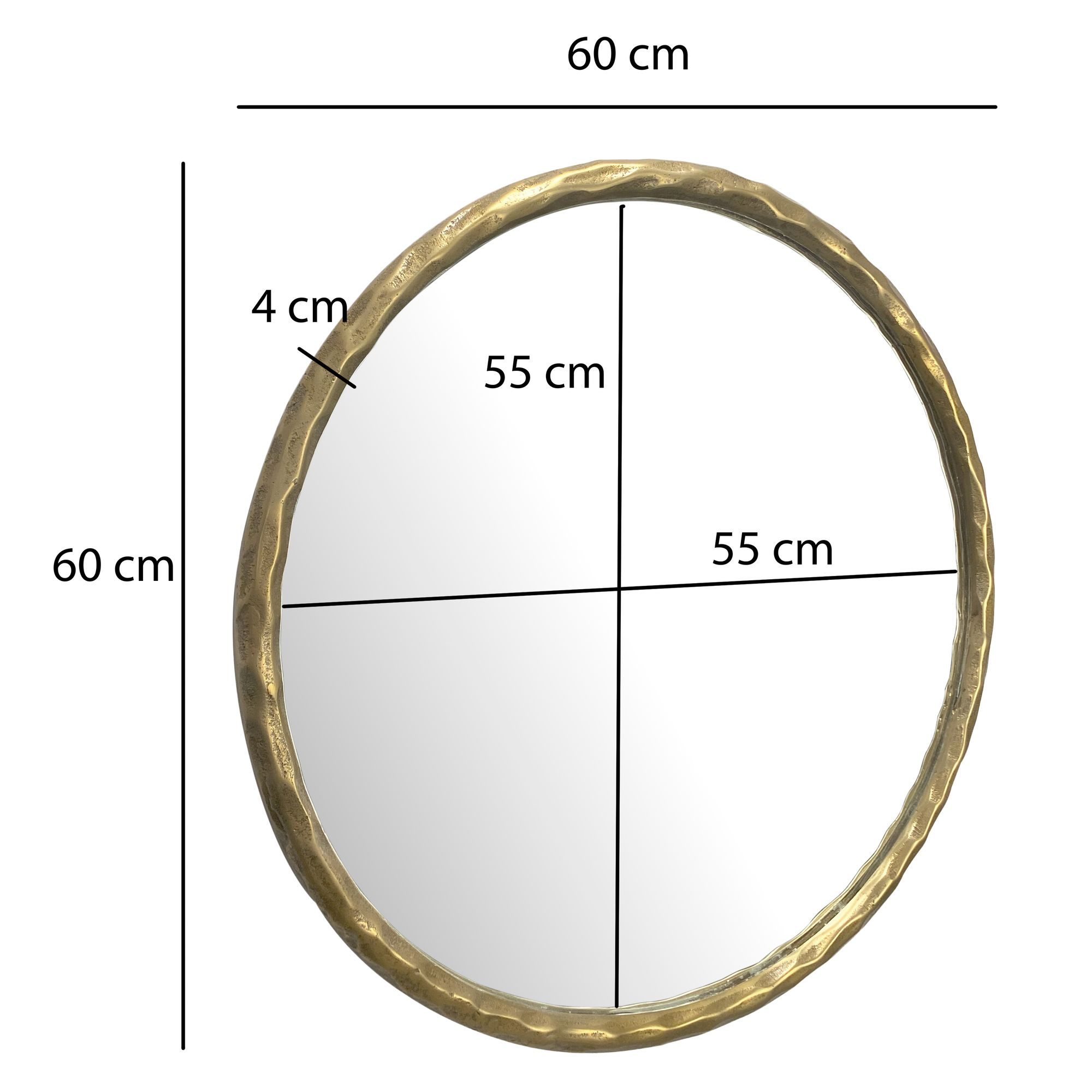Wandspiegel Heggenes Gold Ø 60 cm