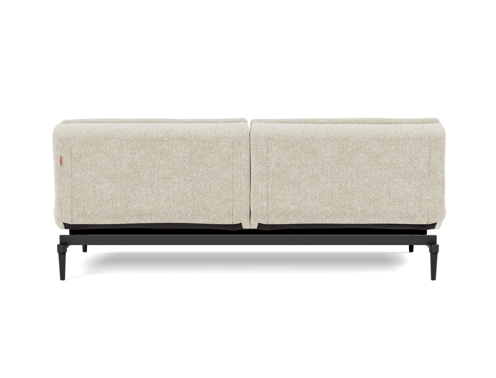 Schlafsofa Dublexo Strukturierter Stoff Taura 357-Off-White Beine Styletto Eiche schwarz