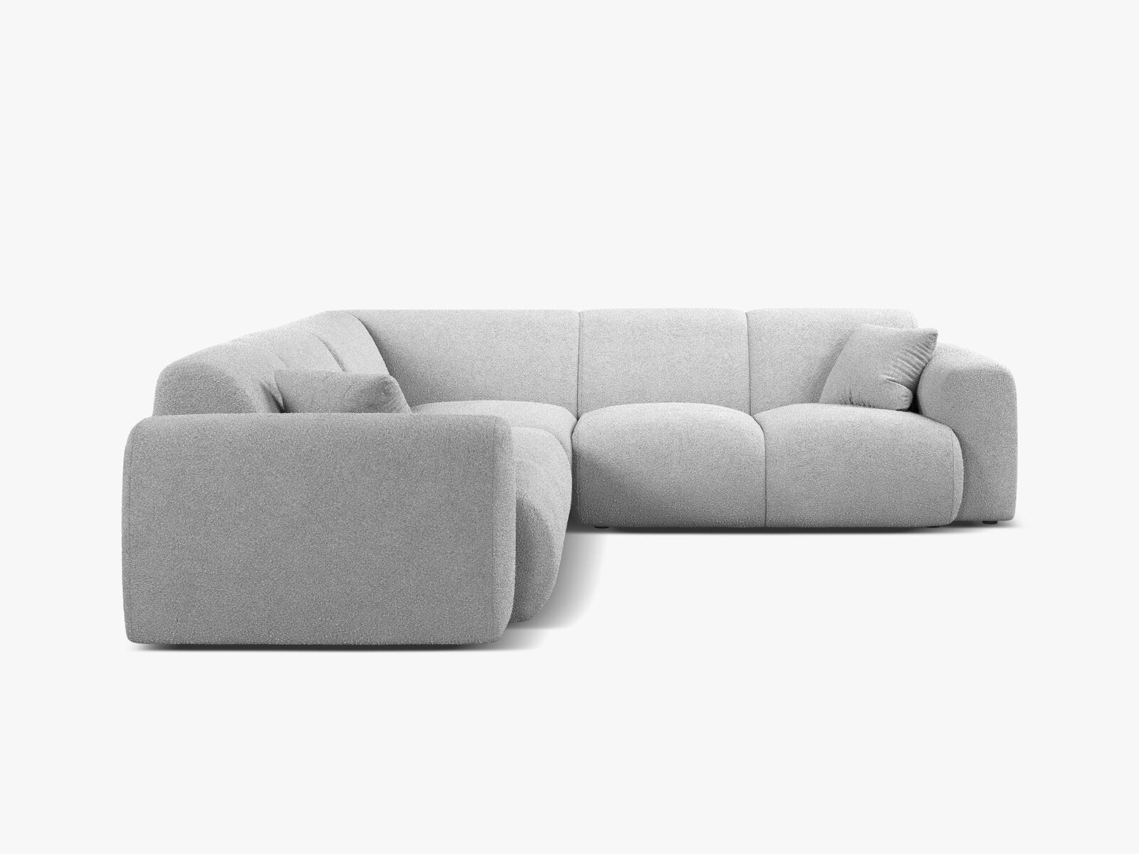Micadoni Ecksofa Molino 5-Sitzer Boucle Baloo Hellgrau