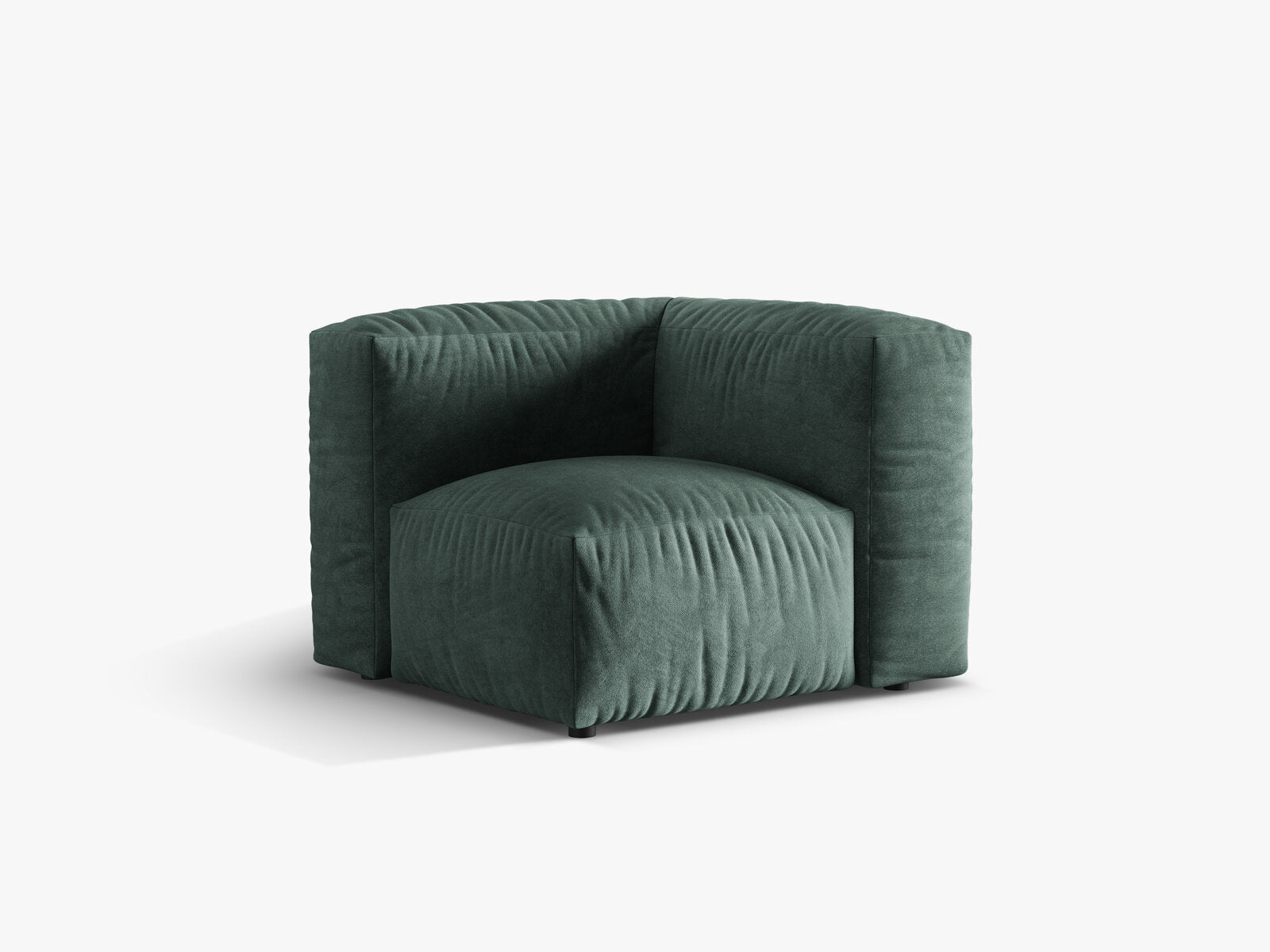 Micadoni Eckmodul Martina 1-Sitzer Klein Samt Vogue Petrol