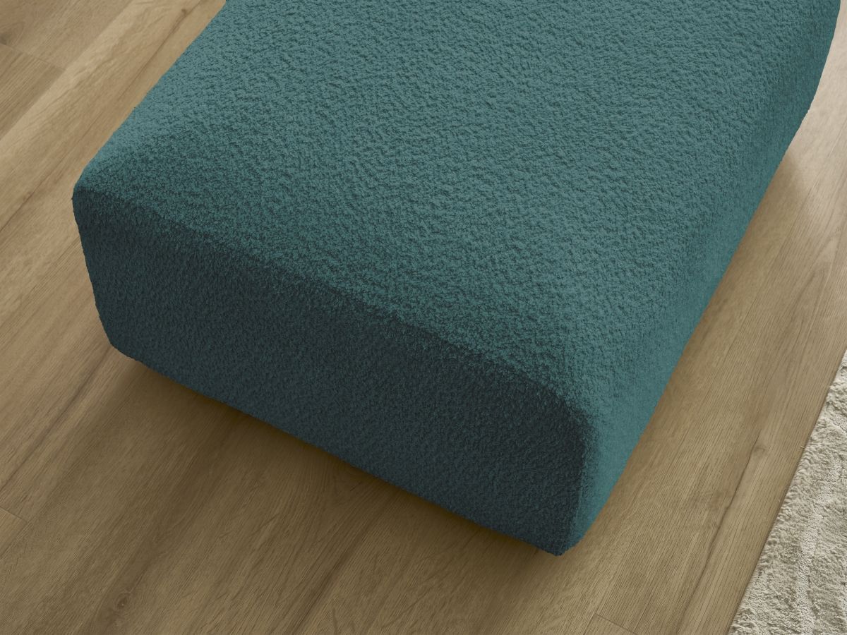 Bobochic Tina Pouf Bouclé-Stoff Hellblau