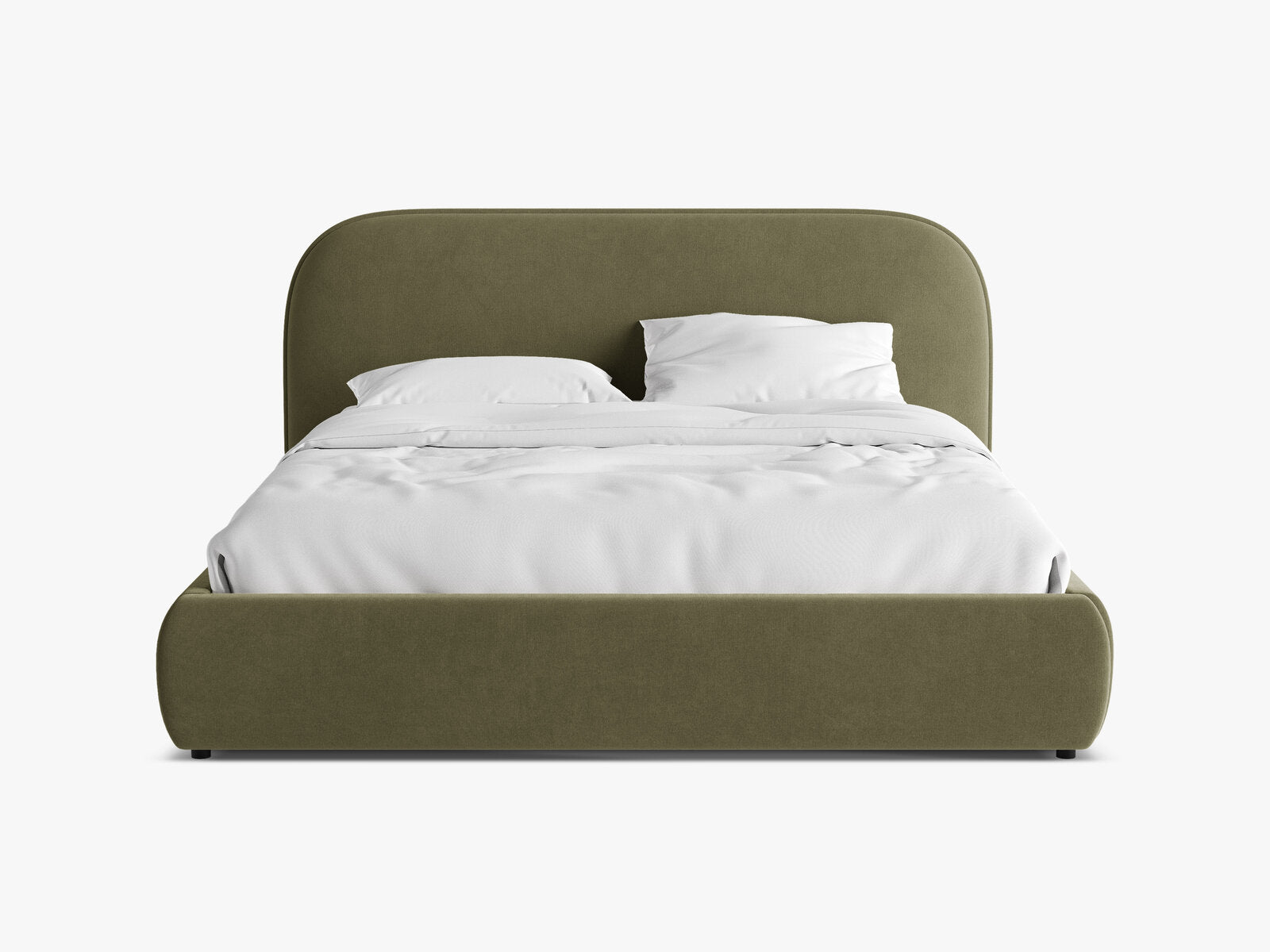 Micadoni Murada Ablagebett mit Kopfteil Samt Salvador Grün 140x200