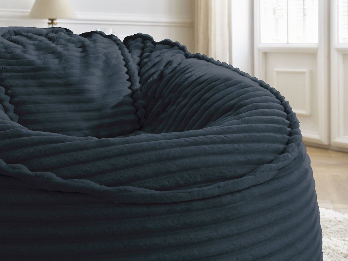 Bobochic Socrate Pouf Breitcord weich Dunkelblau