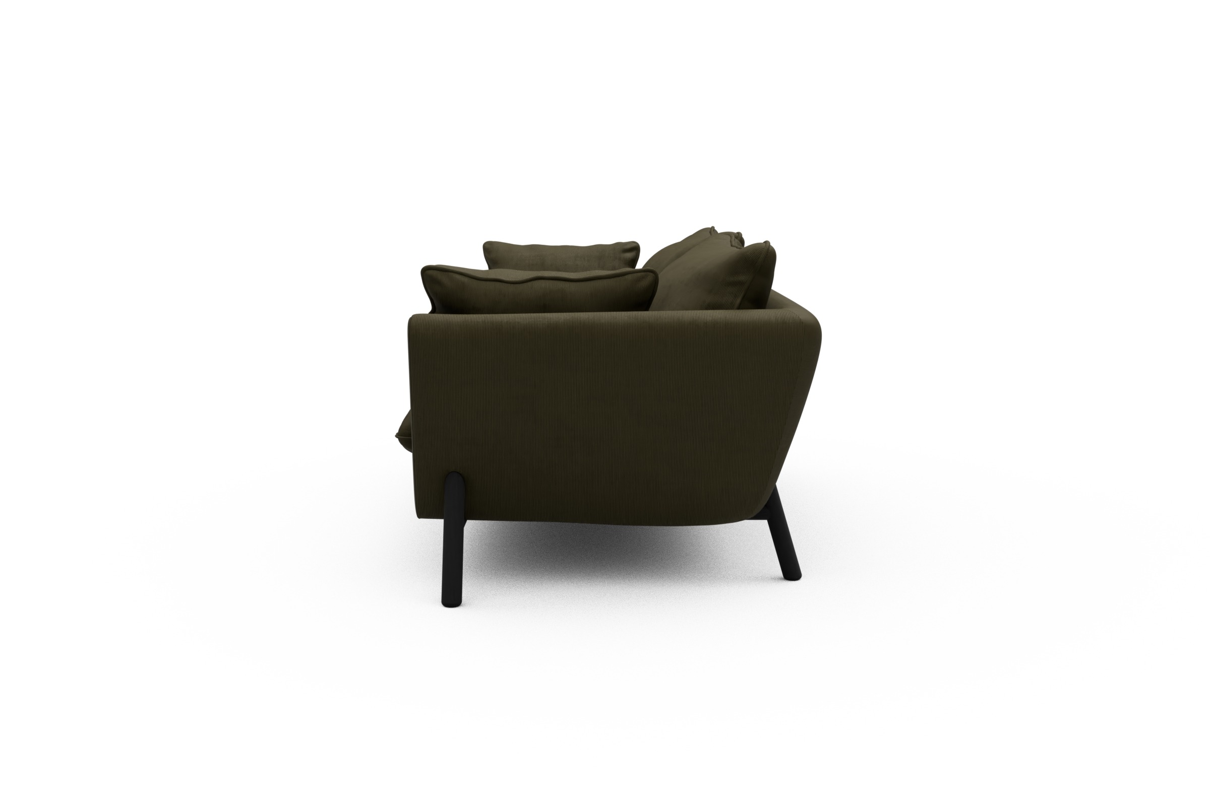 Sofa Emil PREMIUM 2-Sitzer Beinfarbe Eiche Schwarz Cordufine-Pine-Green