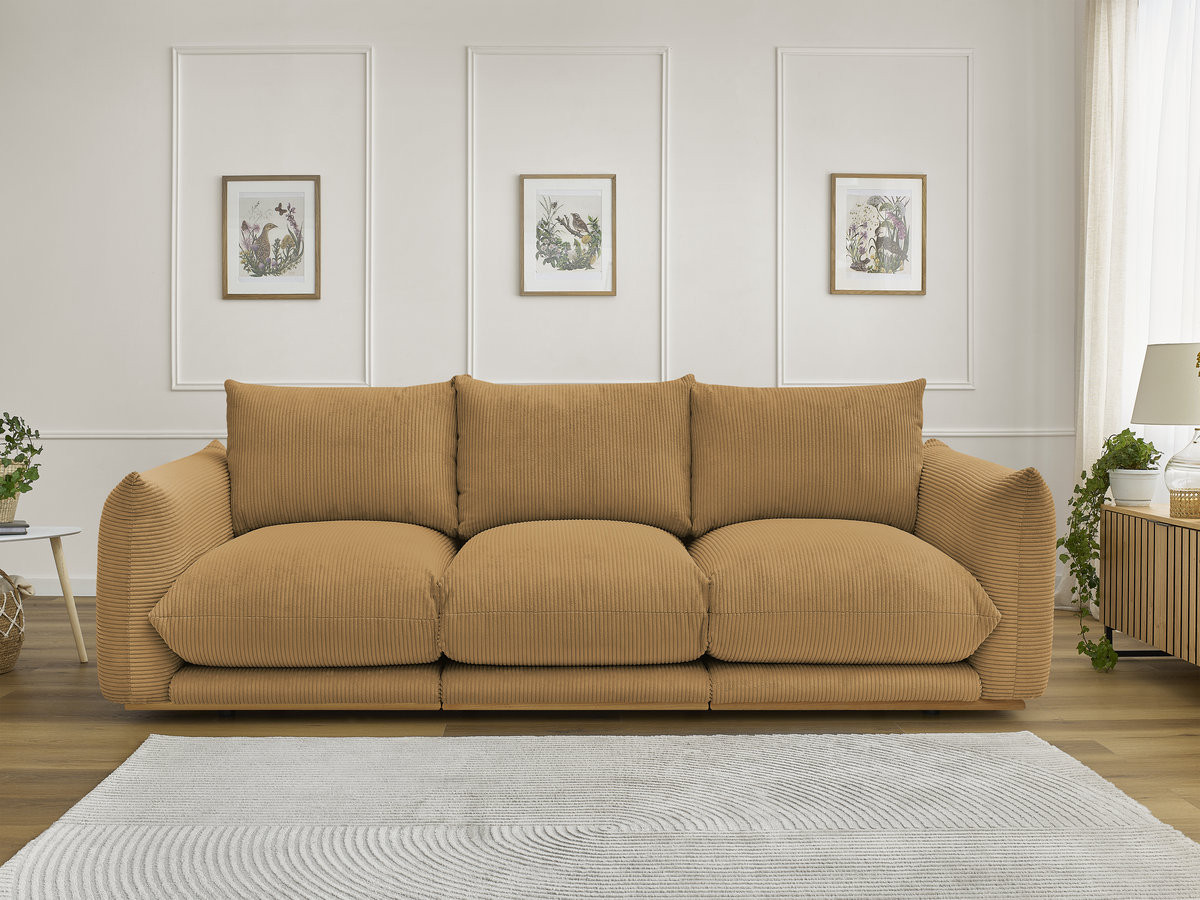 Bobochic Ernest Sofa 3-Sitzer 266 × 106 cm Cordsamt Gelb