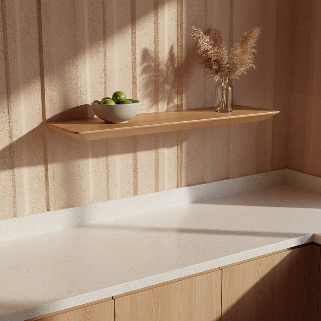 Raw Materials Craftsman Teakholz-Wandregal 60cm