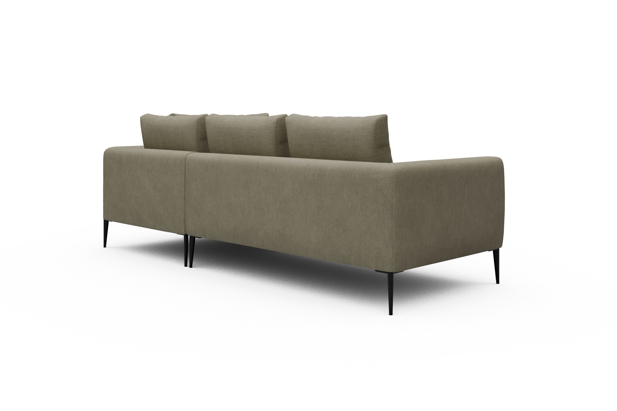 Ecksofa Paul Relax-Ecke rechts mit 2-Sitzer Vivus-Dusty-Sand