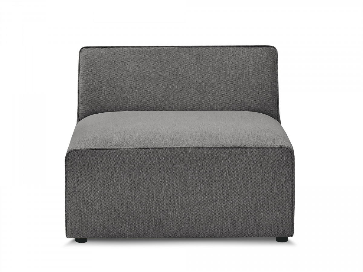Bobochic Rousseau Sofamodul 1-Sitzer Melange-Stoff Dunkelgrau