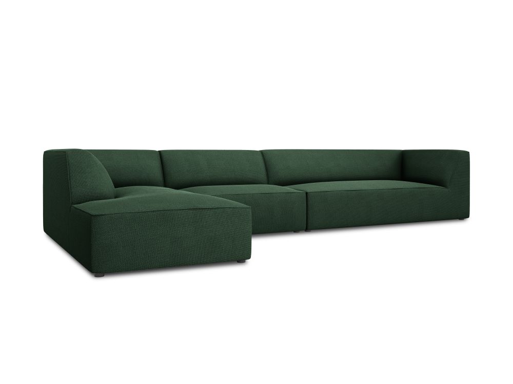 Cosmopolitan Design Ecksofa Siena 5-Sitzer Strukturierter Stoff Ottawa Grün Links