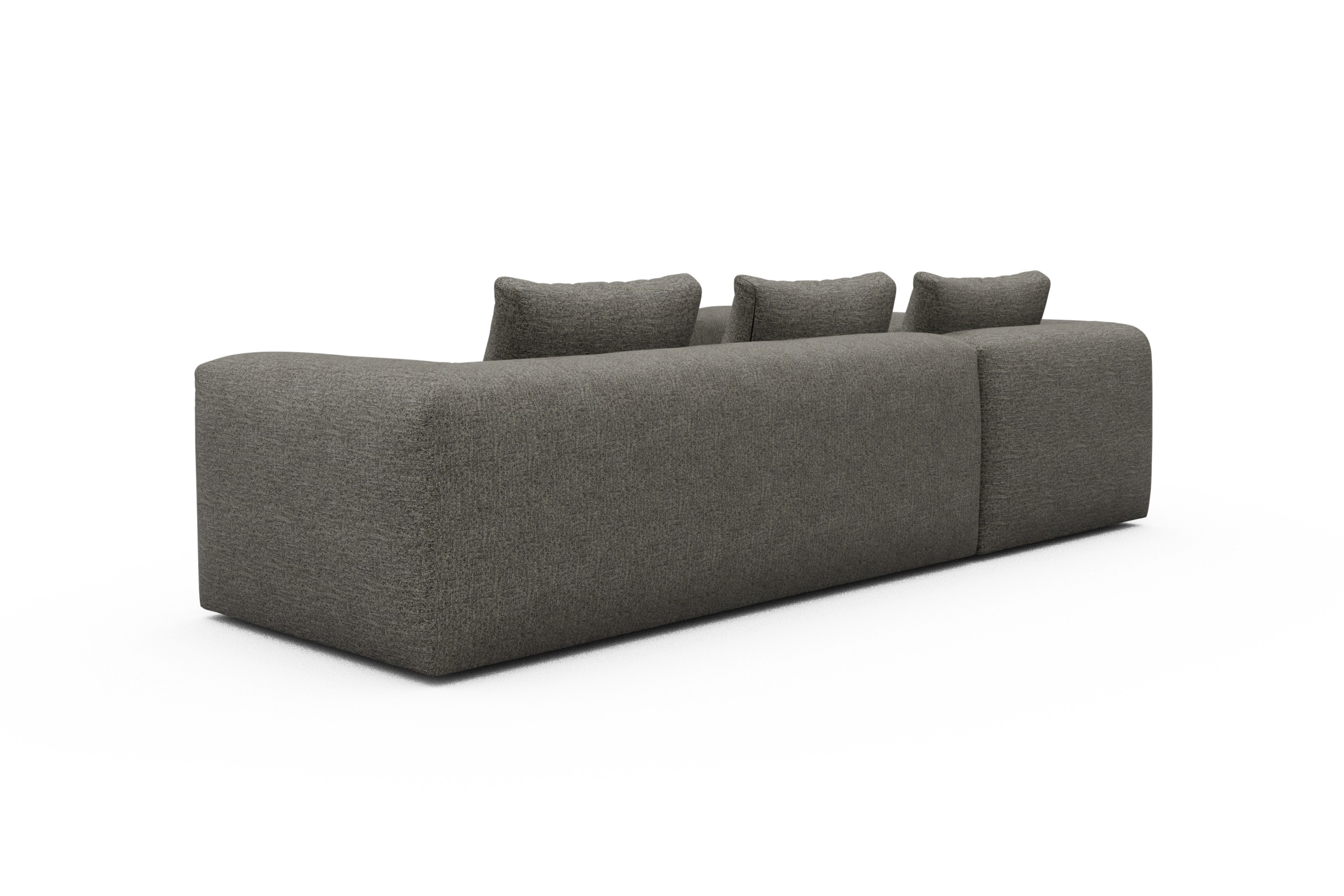 Ecksofa Fred 2x 2,5-Sitzer links offen Carreno-Sepie-Brown