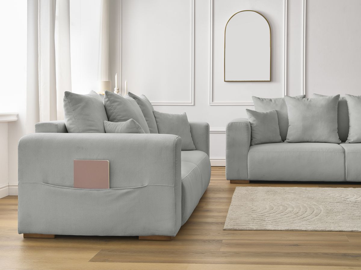 Bobochic Sidonie Sofa 5-Sitzer Cordsamt Hellgrau