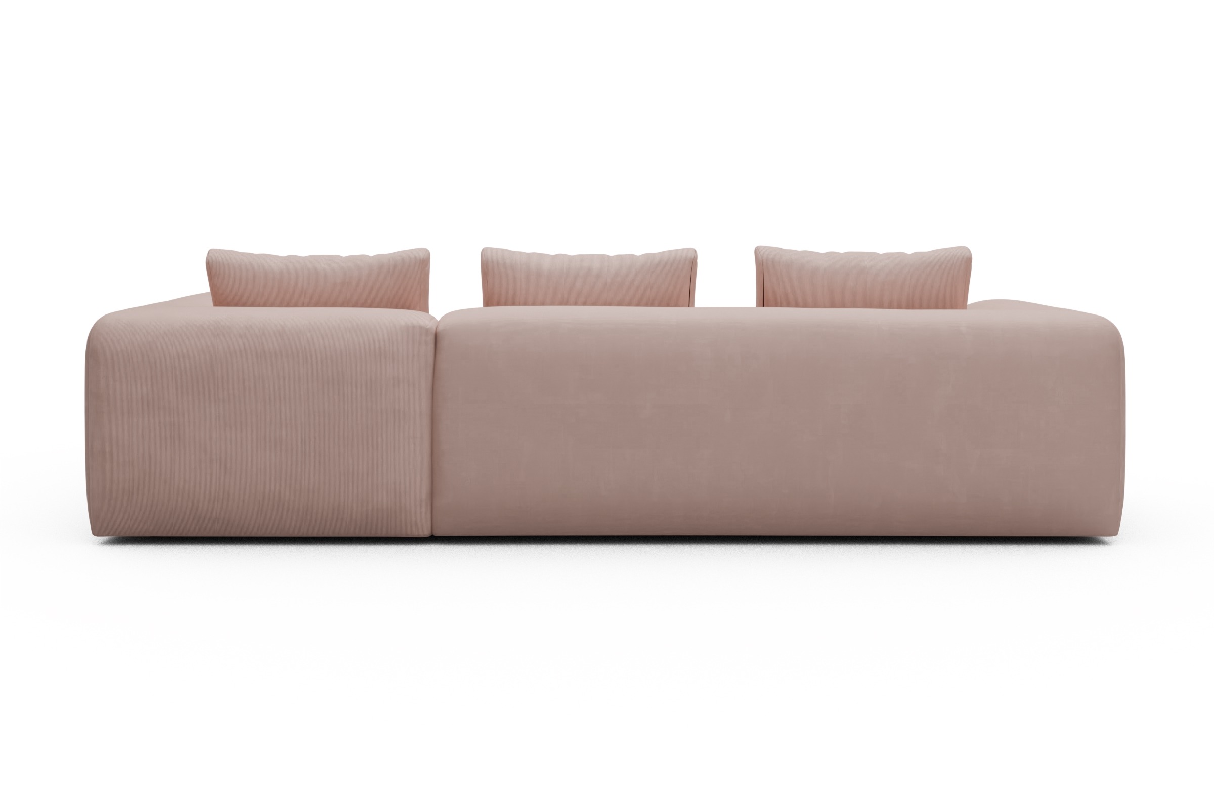 Ecksofa Fred 2x 2,5-Sitzer rechts offen Cordufine-Blush