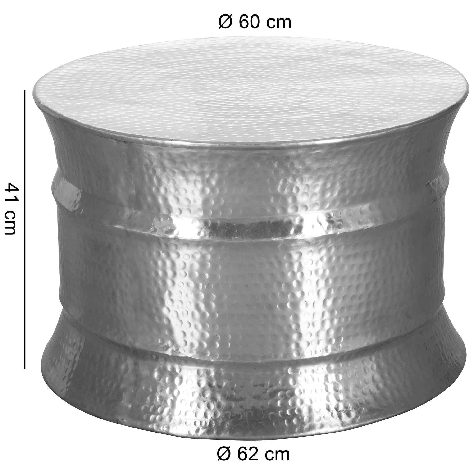 Couchtisch Rorvik Aluminium Silber Ø 62 × H 41 cm