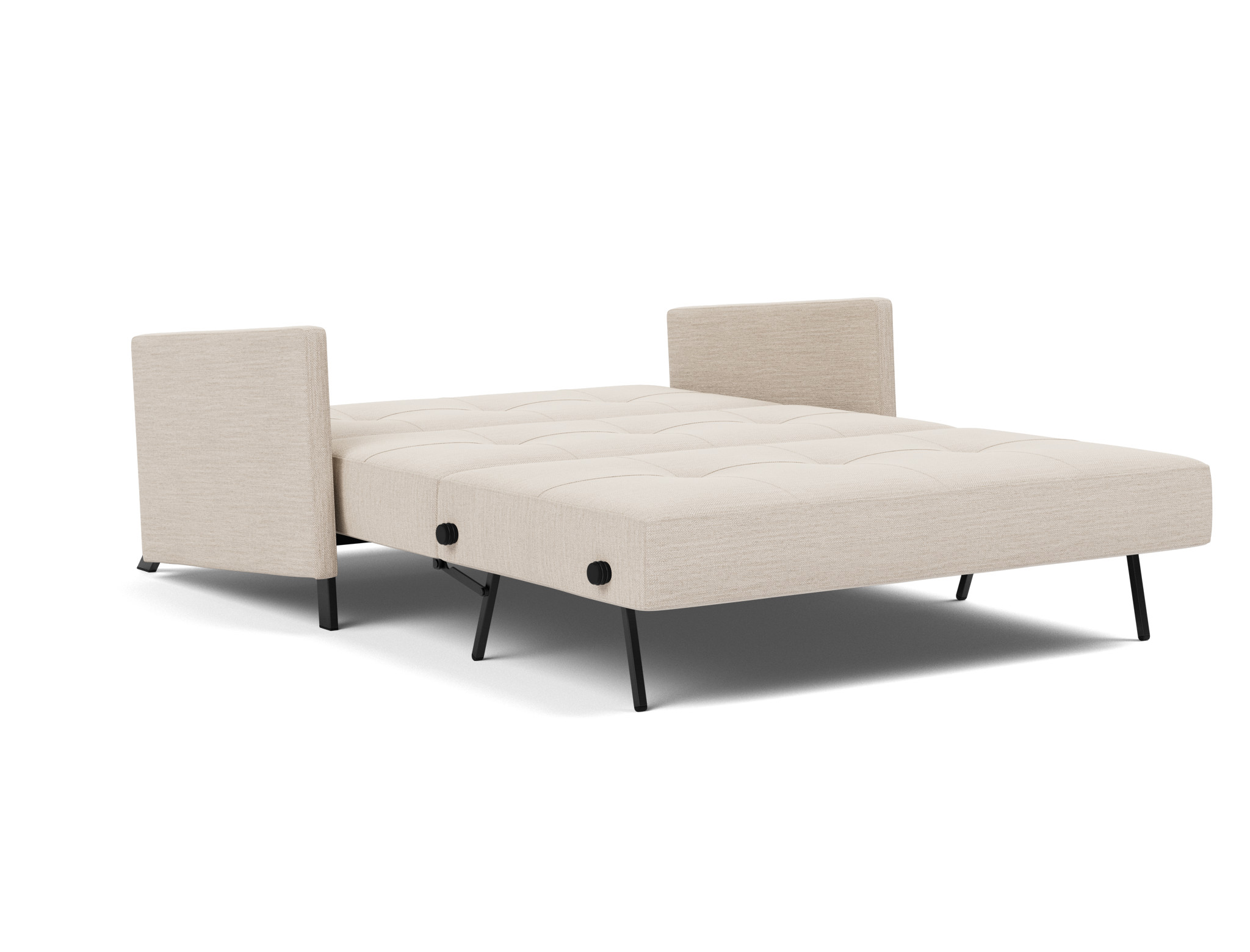 Schlafsofa Cubed mit Armlehnen 140 Webstoff Blida 612-Sand-Grey