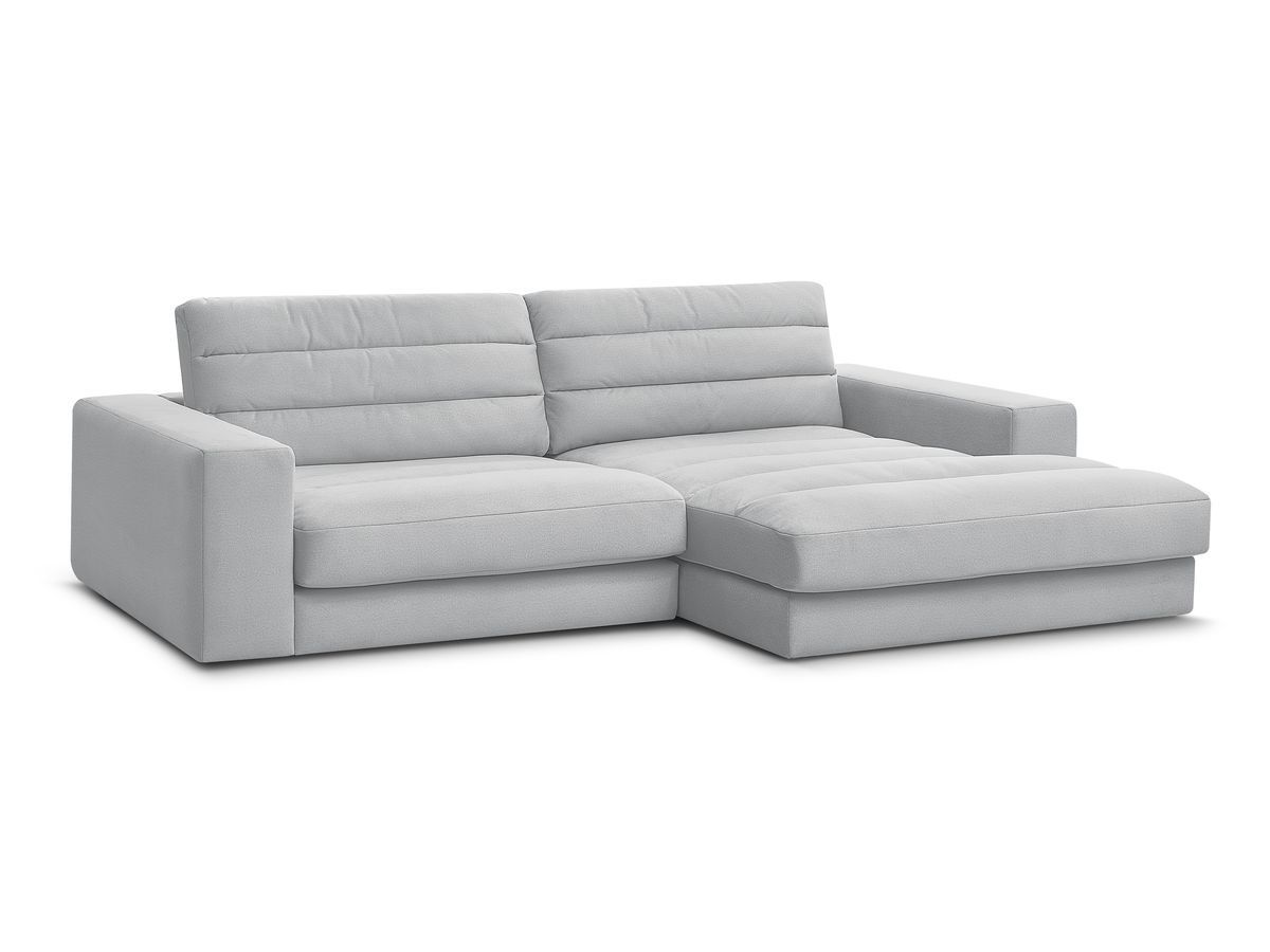 Bobochic Sierra Ecksofa Samt Hellgrau Ecke rechts