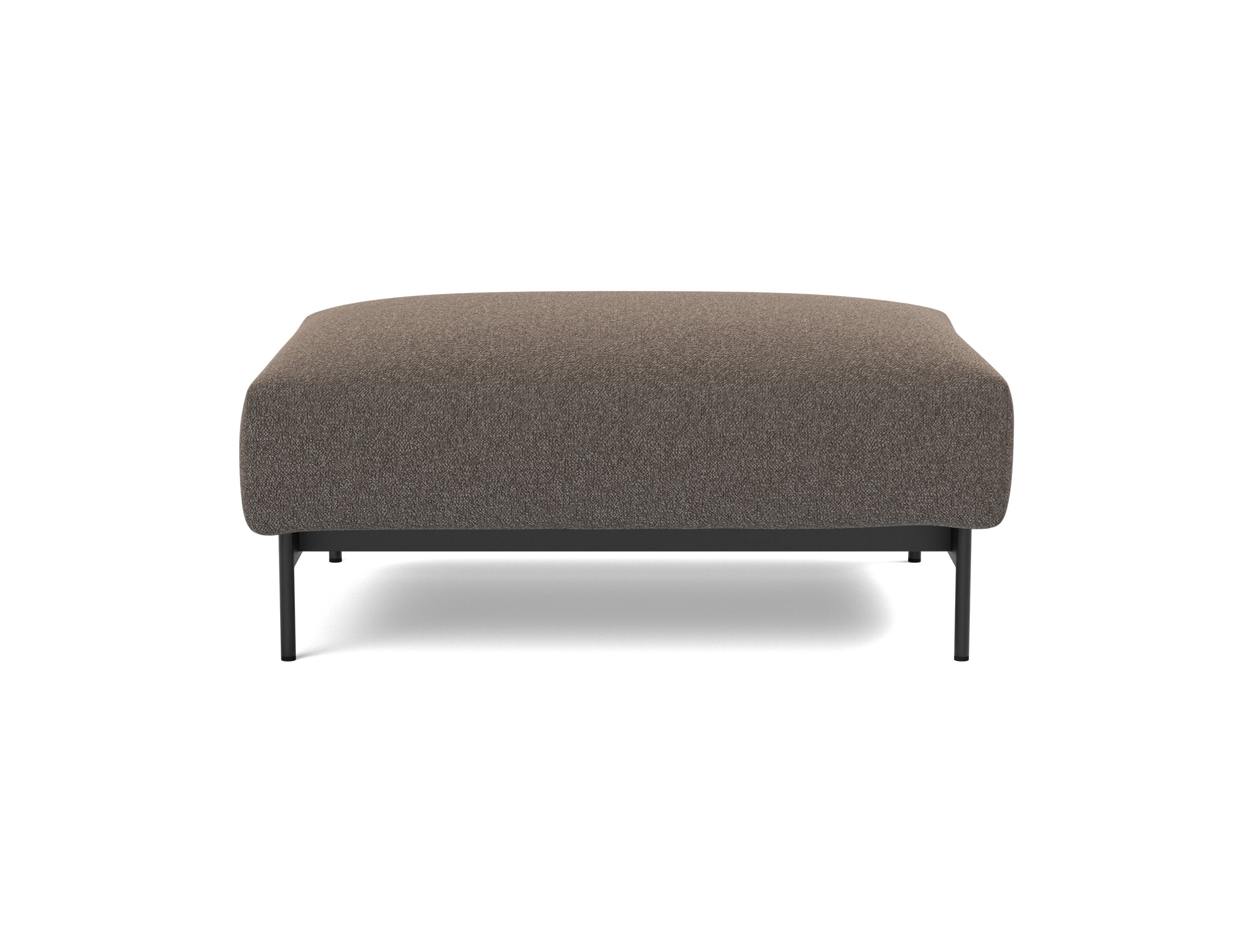 Hocker Malloy Boucle Skandi 530-Taupe Beine Schwarzes Metall