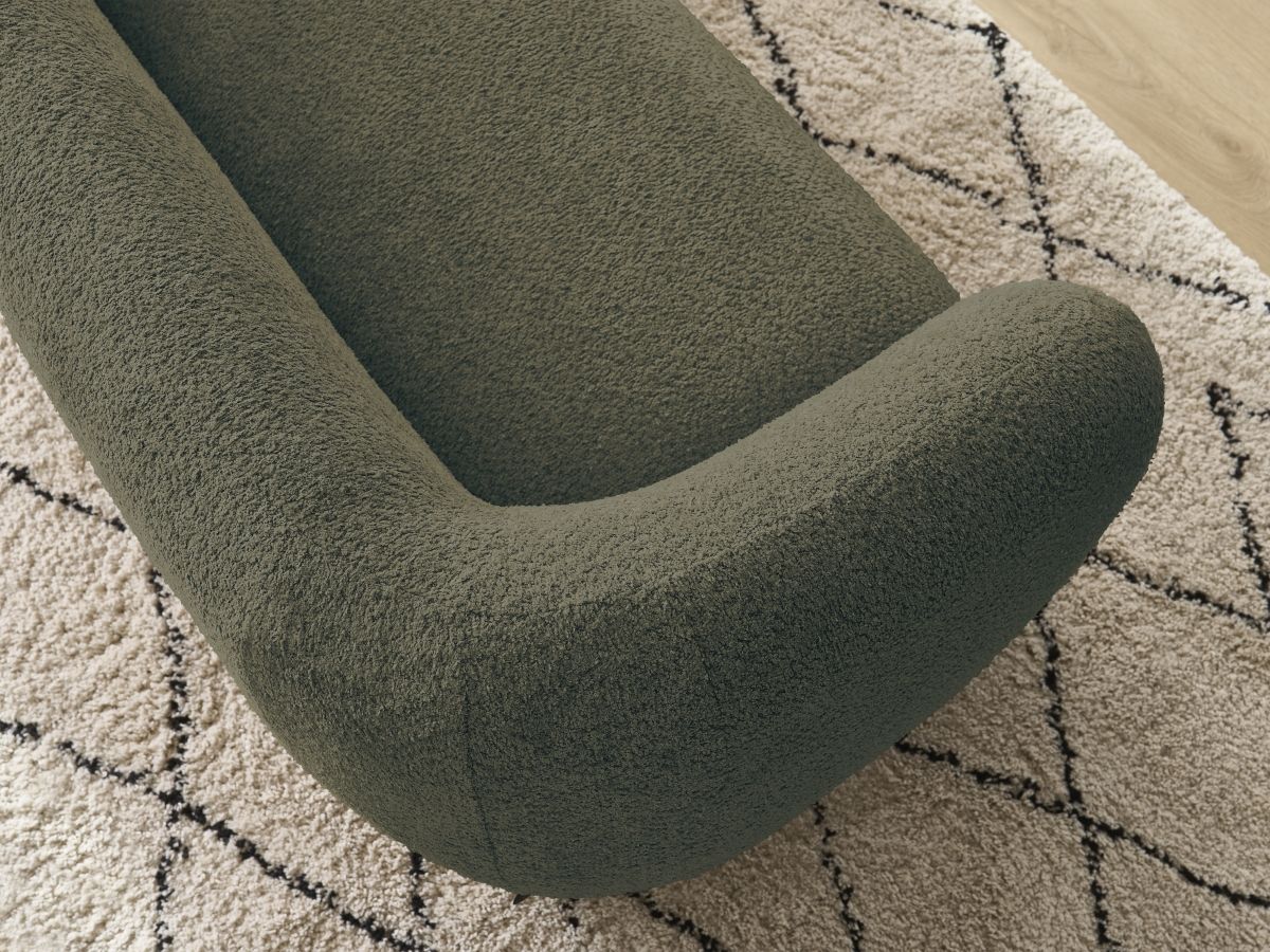 Bobochic Celine Sofa 2-Sitzer Bouclé-Stoff Grün