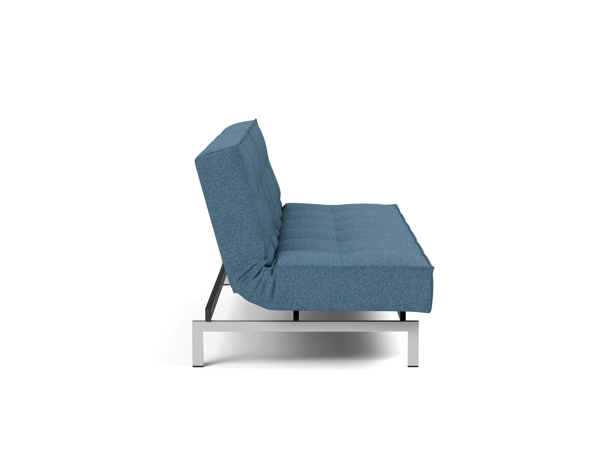 Schlafsofa Splitback Strukturierter Stoff Weda 302-Weda-Blue Beine Chrom