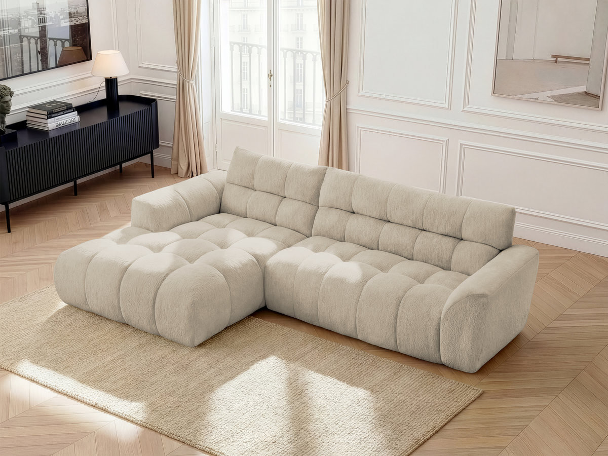Bobochic Jaya Ecksofa Chenille Beige Ecke links