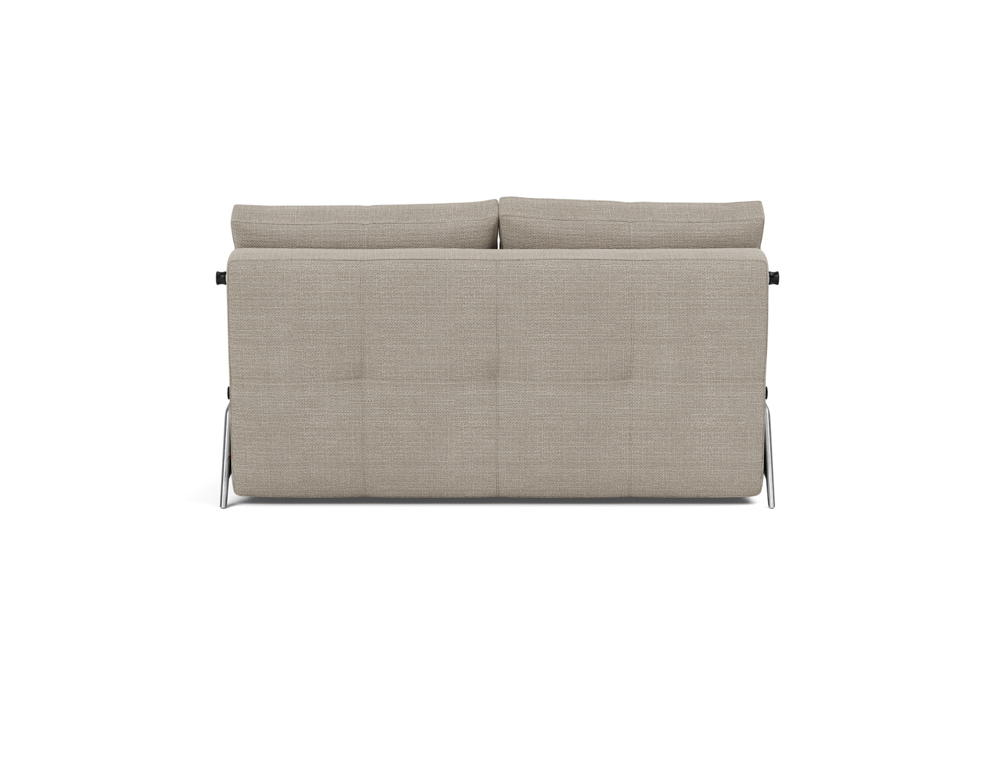 Schlafsofa Cubed 140 Strukturierter Stoff Kenya 579-Gravel Beine Aluminium