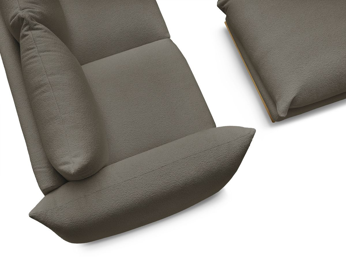 Bobochic Ernest Sofa 3-Sitzer mit Pouf 193 × 106 cm Bouclé-Stoff Braun