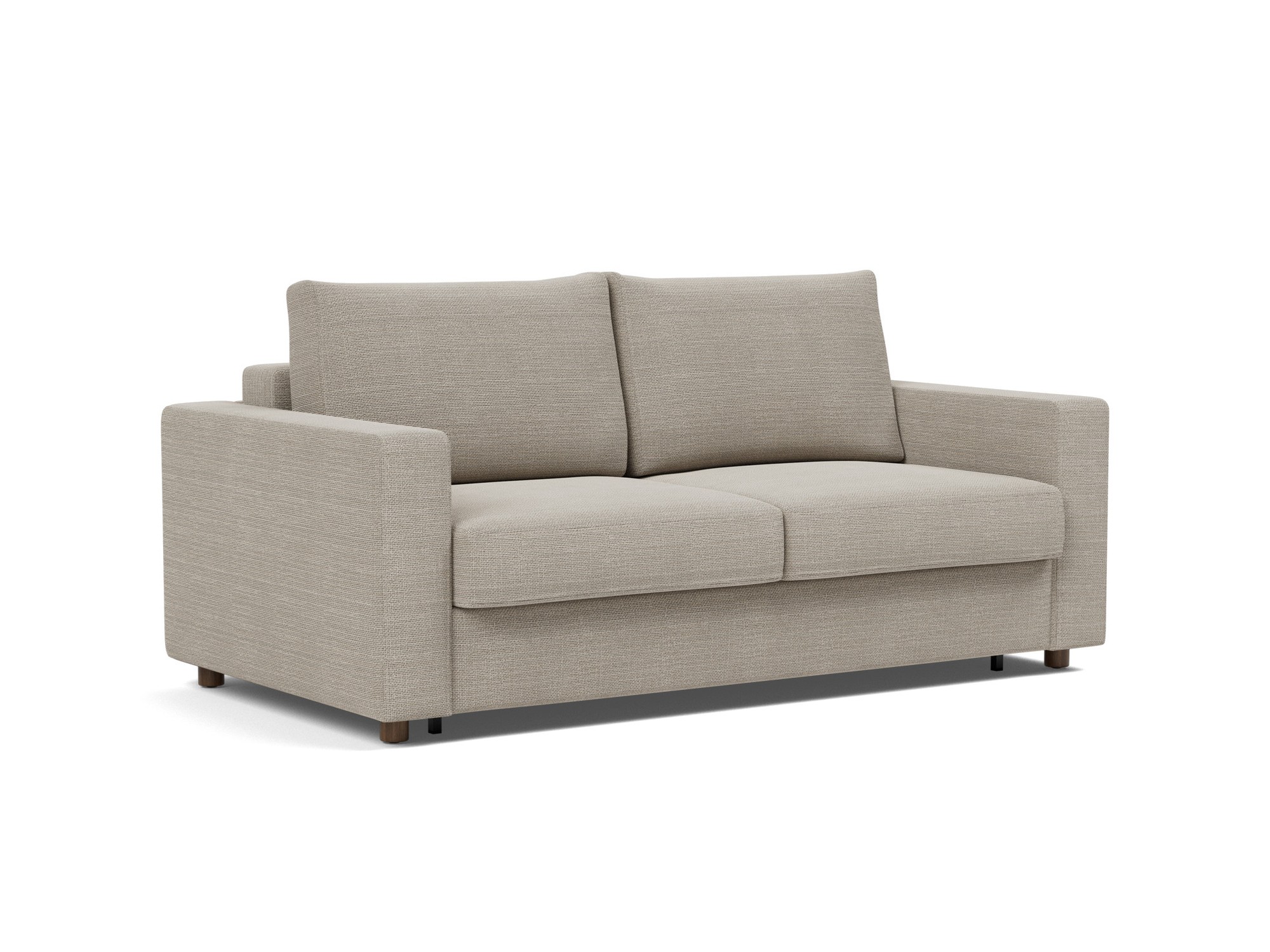 Schlafsofa Neah mit Standard-Armlehnen 160 Strukturierter Stoff Kenya 579-Gravel