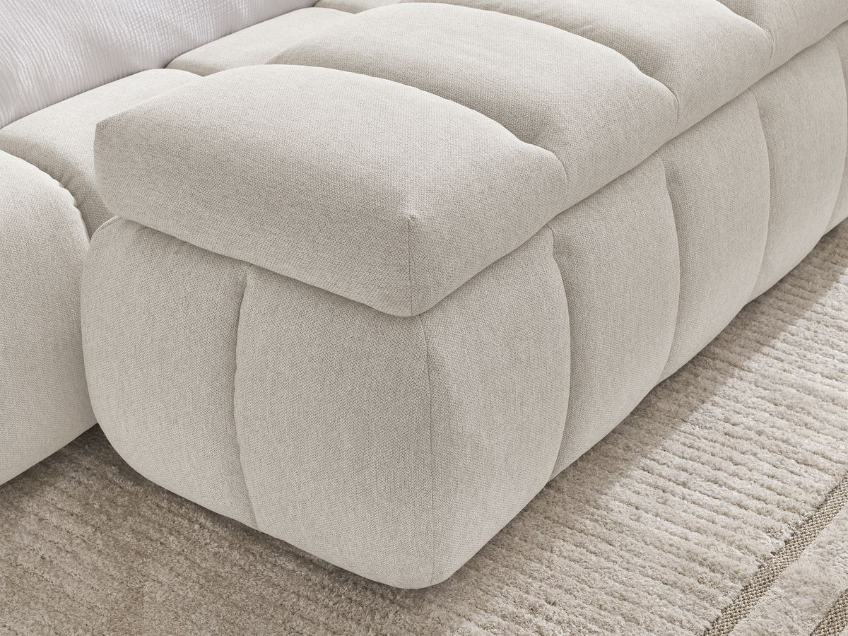 Bobochic Denali Polsterbett mit Bettkasten mit Bettbank Stoff Beige, Liegefläche 160 × 200 cm