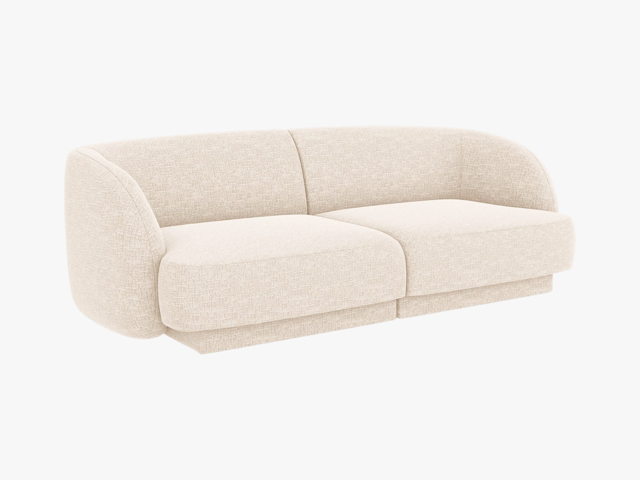 Micadoni Sofa Miley 2-Sitzer Chenille Eden Elfenbein