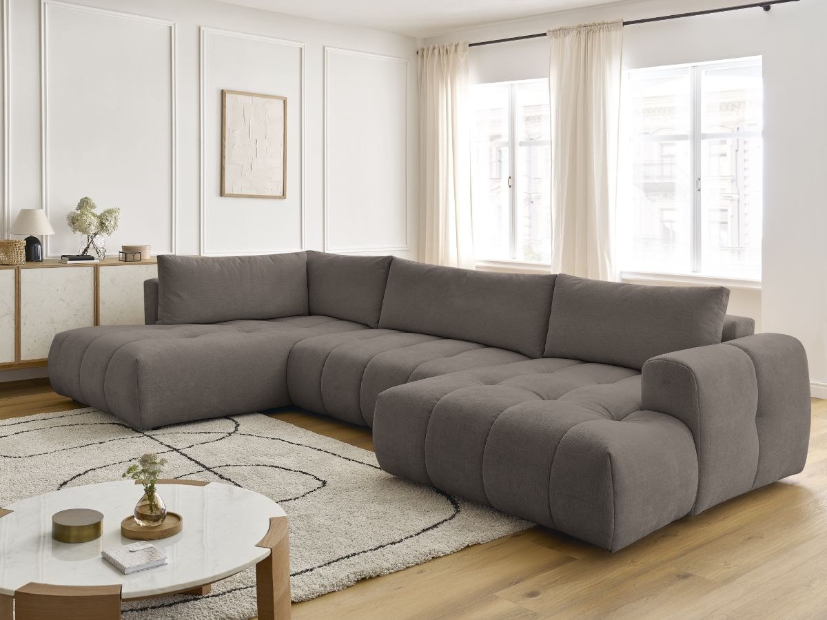 Bobochic Fuji Wohnlandschaft Stoff Taupe Ecke rechts