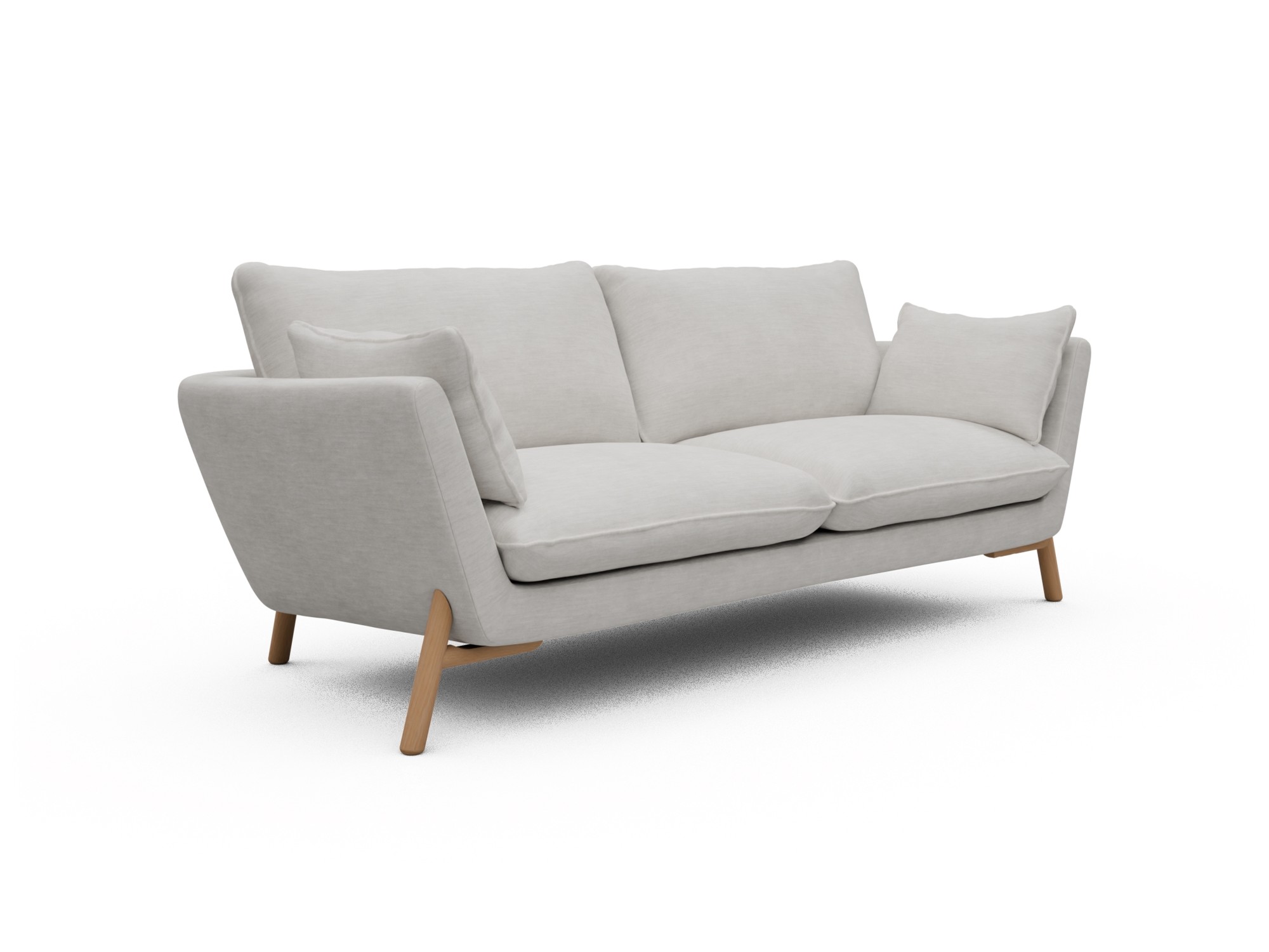 Skandi Home Sofa Emil 3-Sitzer Beinfarbe Eiche Natur Vivus-Dusty-Off-White moebelfaktor