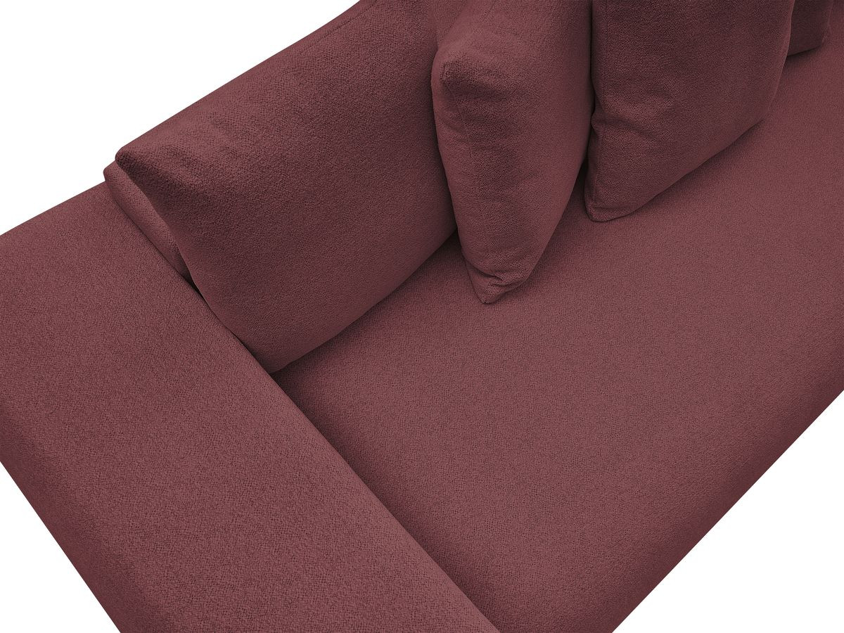 Bobochic Voltaire Schlafsofa 3-Sitzer mit Bettkasten Melange-Stoff Rot