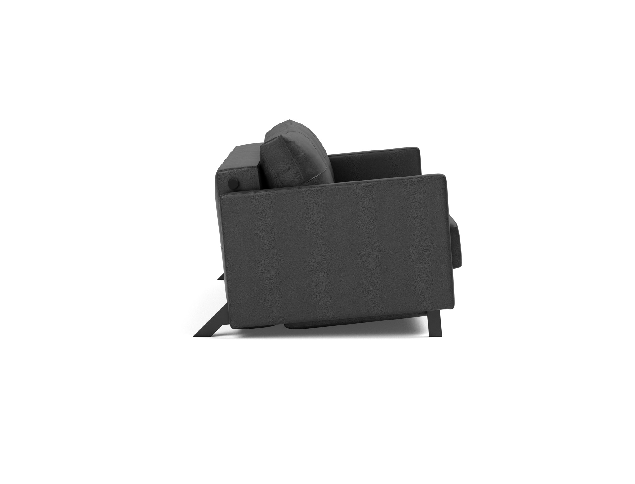 Schlafsofa Cubed mit Armlehnen 140 Lederoptik Faunal 550-Black