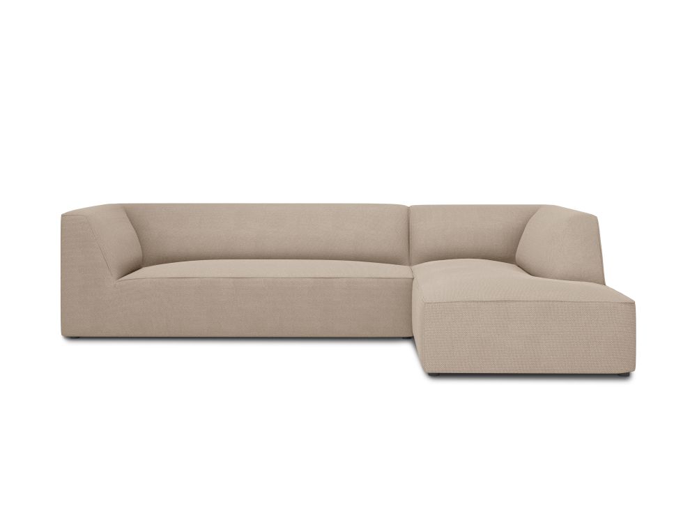 Cosmopolitan Design Ecksofa Siena 4-Sitzer Strukturierter Stoff Ottawa Dunkelbeige Rechts