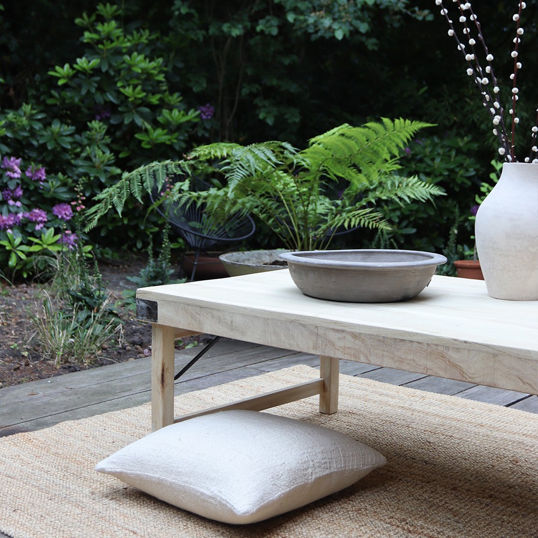 Raw Materials Klappbarer Couchtisch Limewash 120x75x45cm