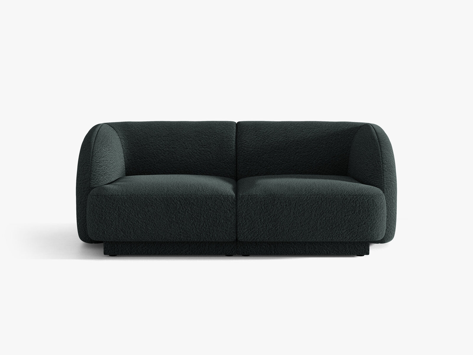 Micadoni Sofa Miley 2-Sitzer Boucle Baloo Schwarz