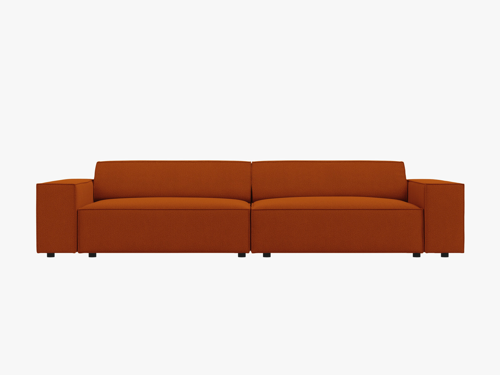 Micadoni Sofa Jodie 4-Sitzer Strukturierter Stoff Megan Terrakotta