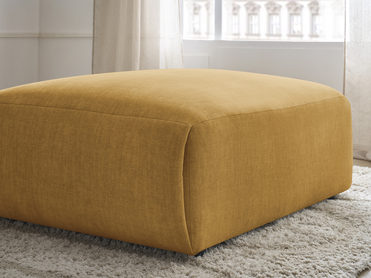 Bobochic Jana Pouf 94 × 114 cm Samt Gelb
