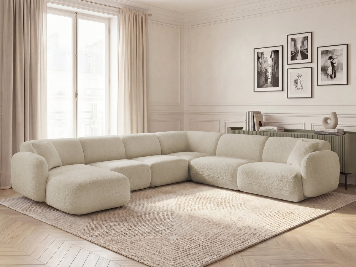 Bobochic Anda Wohnlandschaft Chenille Beige Ecke rechts