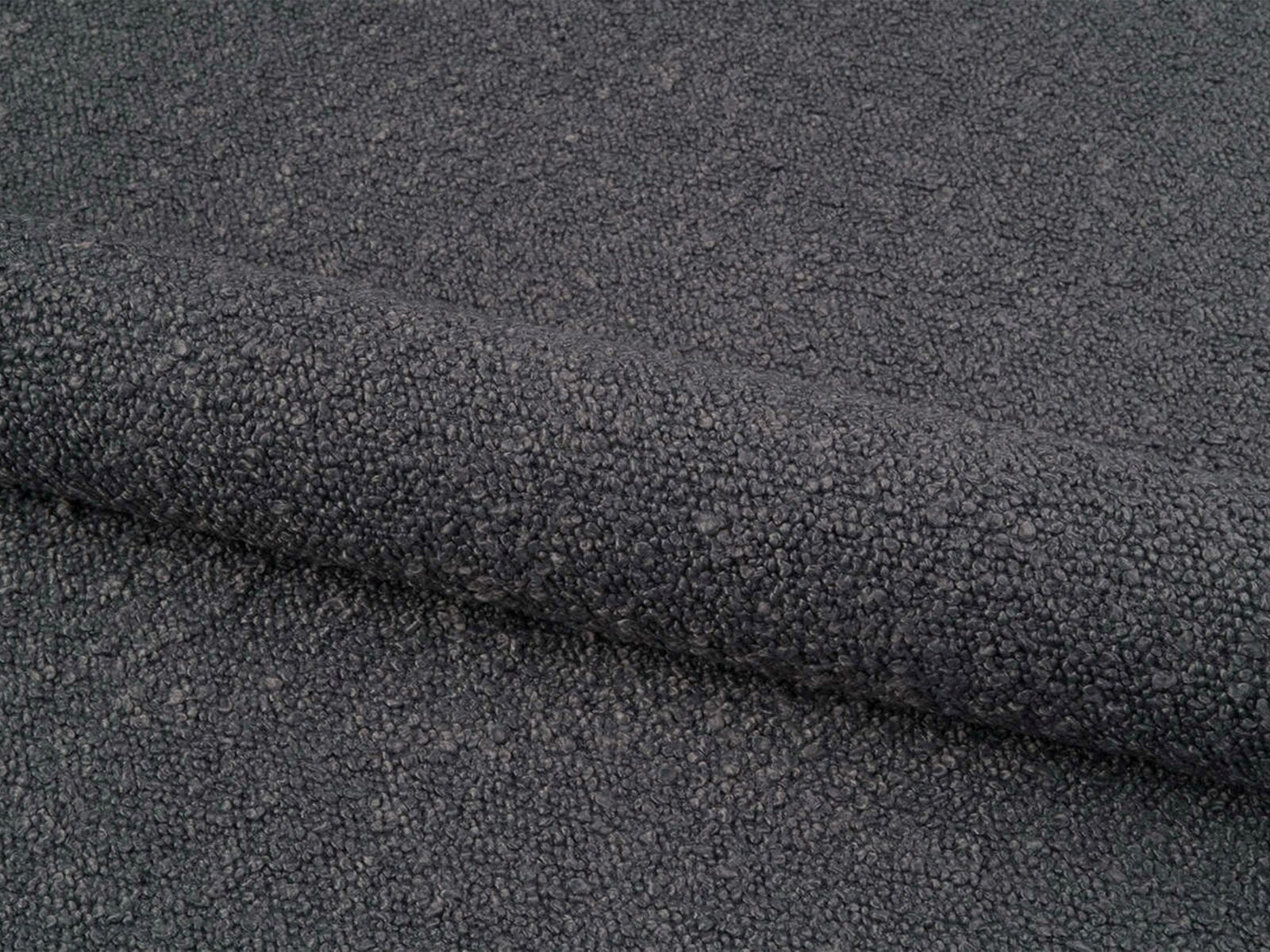 Micadoni Ecksofa Jodie 3-Sitzer Rechts Boucle Baloo Dunkelgrau