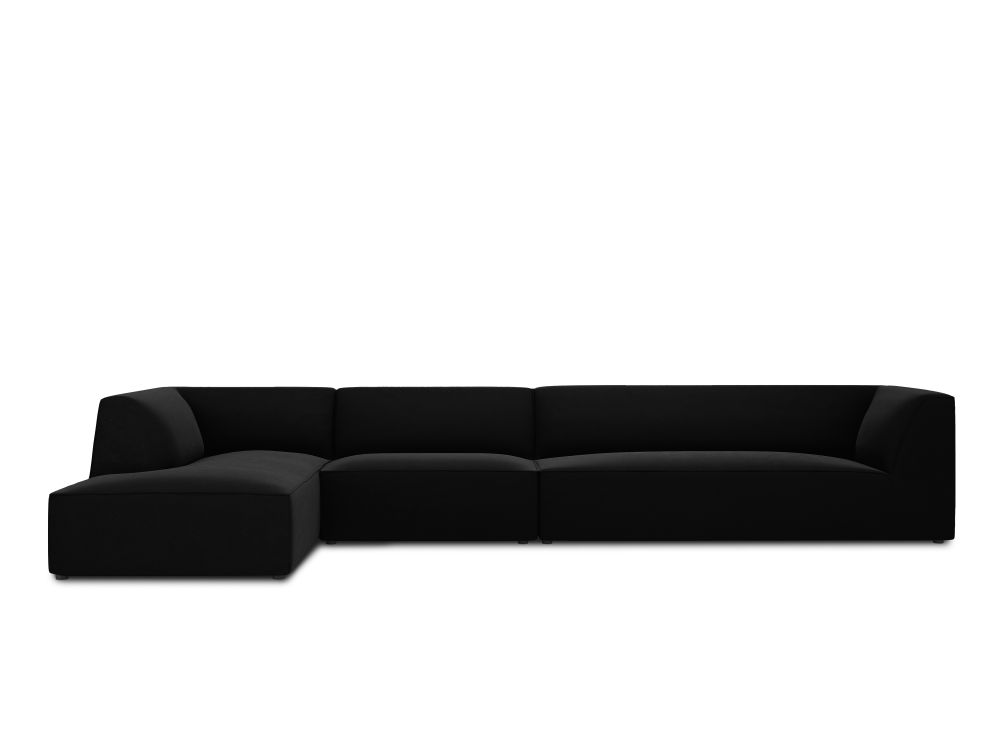 Cosmopolitan Design Ecksofa Siena 5-Sitzer Samt Salvador Schwarz Links