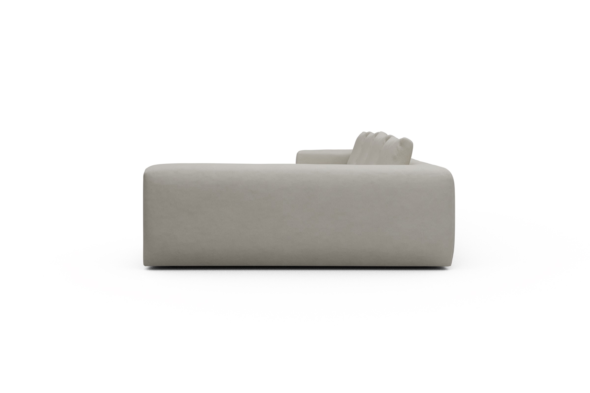 Wohnlandschaft Fred Chaiselongue links mit 2-Sitzer und lange Armlehne rechts Denari-Clean-Beige